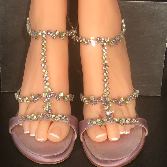 Giuseppe Zanotti lavender color high heels sandals with crystals Sz 8 eu 38 - Picture 4 of 16